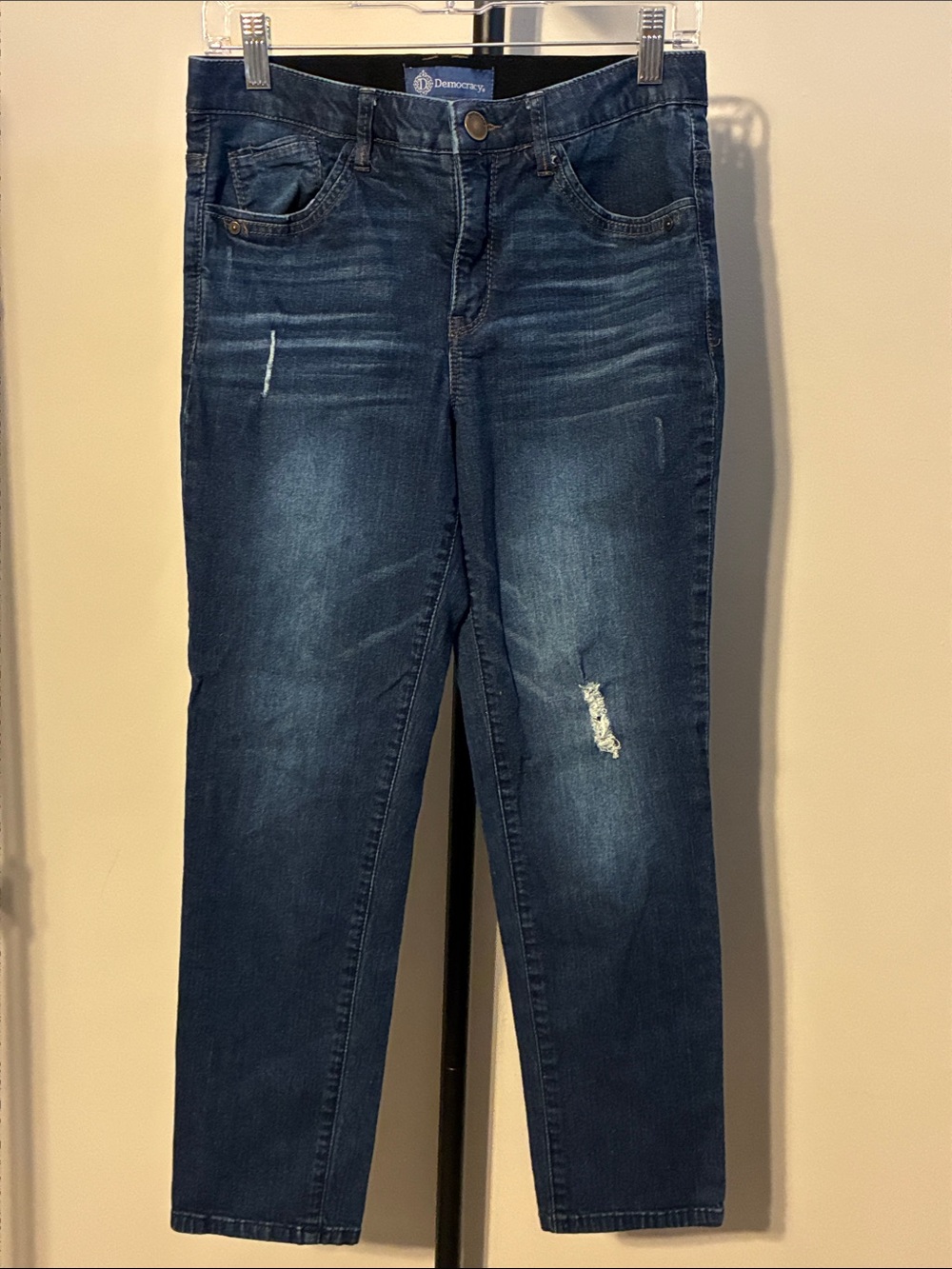 Democracy Ab Tech Women's Mid-Dark Blue Straight Leg Jeans Straight Leg Size 6